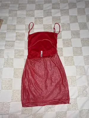 NWOT‎ Lucy in the Sky Starstruck Strappy Dress in Red Shimmer size Small thumbnail 4