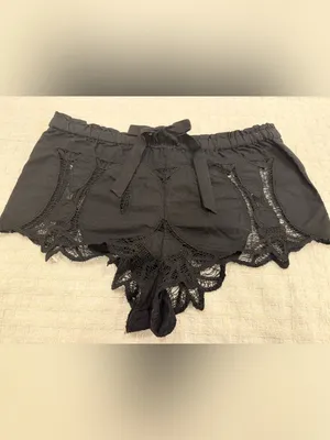 The Free People Intimately Brittany Micro Shorts size Large in Black - NWOT! thumbnail 4