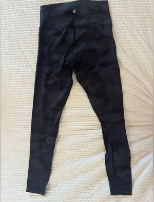 Lululemon Athletica Black Camouflage Leggings wunder under thumbnail 2