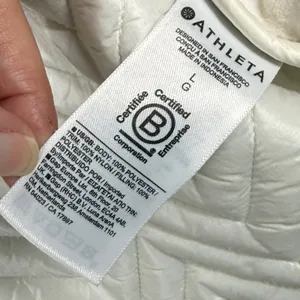 Athleta Tugga Sherpa Snap Pullover‎ Fleece Jacket Cream White Womens Large L thumbnail 5
