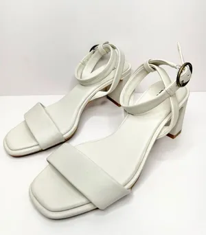 Nordstrom Rack Sandals Womens Size 5.5 Bone‎ Strappy Faux Leather thumbnail 2