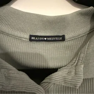 Brandy Melville Sage Green Ribbed Button-Up Top thumbnail 3