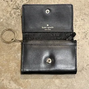 Kate Spade Darla Montford Park Black Leather Bow Key Ring Wallet thumbnail 3