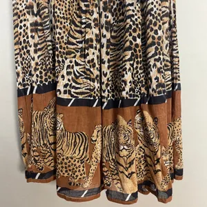 Vintage Broomstick Skirt Animal Print Safari Leopard Tiger Cheetah Big Cat Boho thumbnail 5