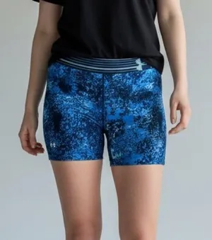 Under Armour Blue Camo Compression Shorts Athletic Activewear Medium thumbnail 1