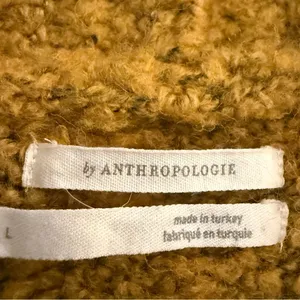 Anthropologie Wool Blend Fluffy Long Line Open Front Fleece Style Coat Sz Lg EUC thumbnail 6