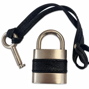 CHLOE PADDINGTON Black Leather / Gold Tone Metal Large Padlock & Large Gold Key thumbnail 9