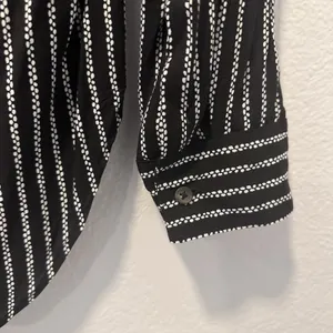 Anthropologie Maeve Size-8‎ Tunic Top Calia Black Geometric Stripe Buttondown thumbnail 11