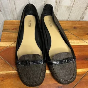 Michael Kors Women's 8.5 Brown MK Logo‎ Loafers Flats Casual Fashion thumbnail 3