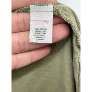 Free People Green Shark‎ Bite Raw Hem Top Size XS Grunge Lagenlook Boho thumbnail 4