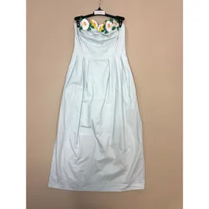 Fanm Mon Lorr blue Strapless Embroidered Floral Dress Small thumbnail 4