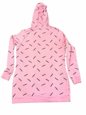 adidas Pink All-Over Logo Hoodie women’s size large thumbnail 2