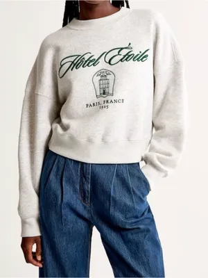 Abercrombie & Fitch “Hotel Eloile” Soft Collection Embroidered Sweatshirt Med thumbnail 1