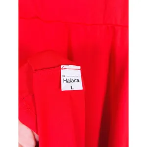 Halara Scoop Neck Midi Dress Size Large Red Cap Sleeve Flowy Casual Pockets thumbnail 4