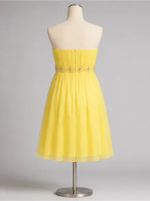NWT May Queen Yellow Strapless Beaded Y2K HOCO Dress Plus 16 Party thumbnail 8