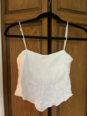 ZARA White Satin Top thumbnail 1