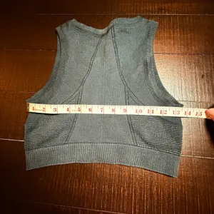 Offline by Aerie Seamless Ribbed‎ Crop Top Tank Washed Black Medium Support M thumbnail 2