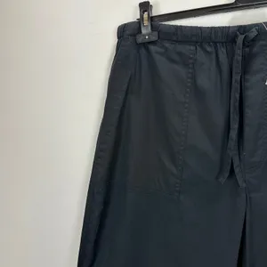 Madewell Pull-On Barrel-Leg Utility Pants in Poplin Cotton Black Wide Leg XL NWT thumbnail 8