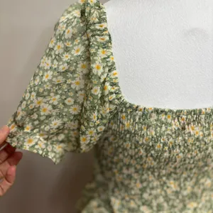 Mele E Pere Smocked Blouse Womens M Cottagecore Y2K Boho‎ Romantic Soft Girl thumbnail 4