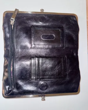 Vtg Hobo The Original Leather Lauren Double Frame Clutch Wallet Kiss Lock. thumbnail 1