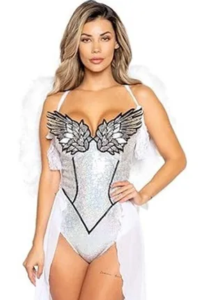 NEW Roma Silver Angel of Desire Sexy Halloween Costume Size Small thumbnail 1