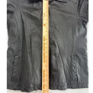 Wilsons The Leather Experts Black Leather Zip Front Jacket Womens‎ Large L thumbnail 6
