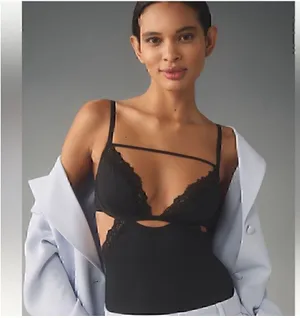 Anthropologie Bodysuit Black  thumbnail 1