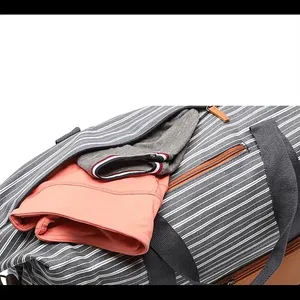 Blue and white Stripe weekender bag by DSW thumbnail 6