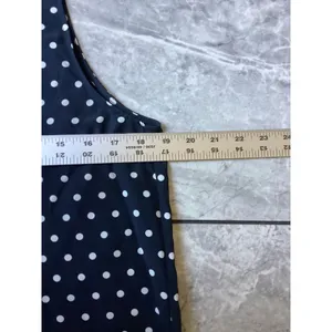 The Kooples Silk Polka Dot Sleeveless Zip Front Blouse Navy White FTOP1473 M thumbnail 5