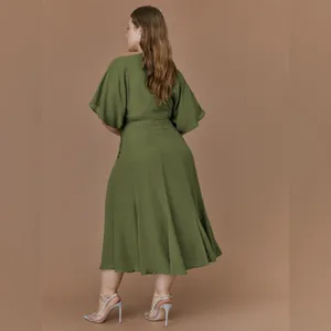 Reformation Karen Wrap Dress‎ in Moss NWT S thumbnail 4