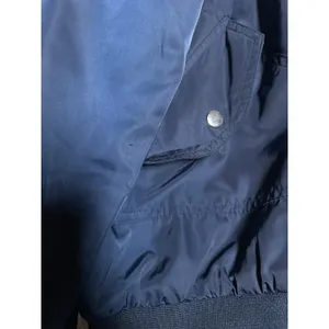 Free People Navy Satin Bomber Jacket M Lightweight thumbnail 8