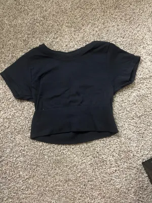 OFFLINE by Aerie Workout Top Cropped Black thumbnail 2
