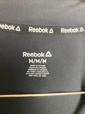 Reebok Black Long Sleeve Quarter Zip Athletic Sport Top M thumbnail 4