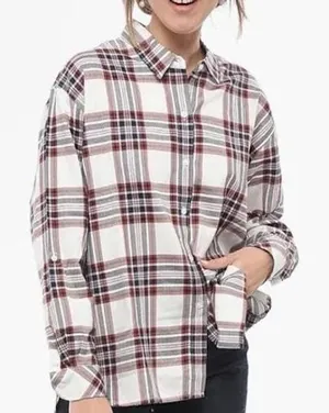 Barbour Bethwin Shirt Womens 10 White‎ Red Blue Plaid Cotton Button Down thumbnail 1