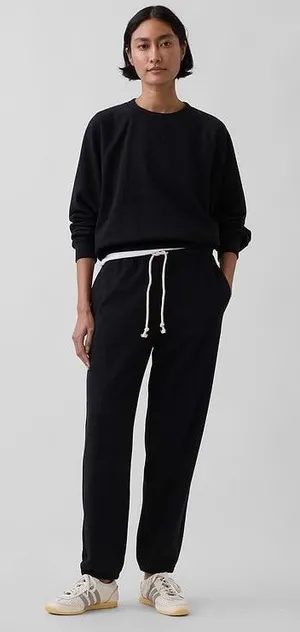 Gap Classic Joggers Women XS Black VintageSoft Terry Relaxed Sweatpants Athletic thumbnail 1