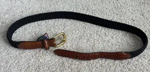 Brighton Black and Brown Belt with Brass Buckle thumbnail 1