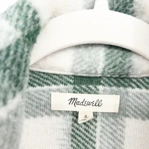 Madewell Womens Plaid Double Breasted Dasani Blazer Fleece Jacket Size S Green‎ thumbnail 6