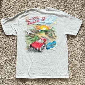 Gildan Eskimo Joes Shirt large Route 66 Get Your Kicks Celebrate 80 Gray Vintage thumbnail 4