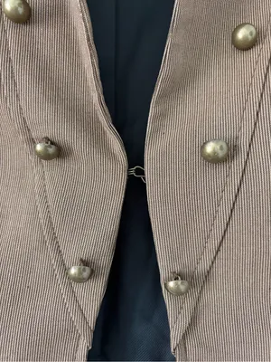 ZARA Buttoned Short Military Style Cropped Blazer Jacket Brown Vigore M thumbnail 4