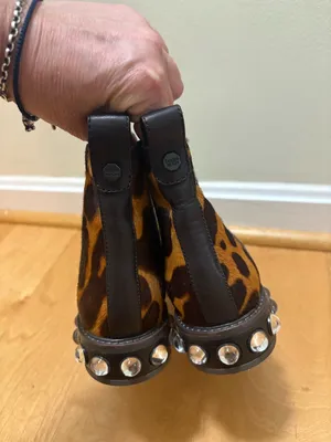 Louise et Cie Venda Chelsea boots leopard calf leather sz 7 brown. thumbnail 6