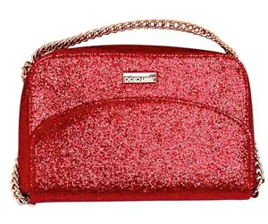 Jimmy‎ Choo Parfume Red Glitter Good Chain Clutch Shoulder Handbag COA thumbnail 1