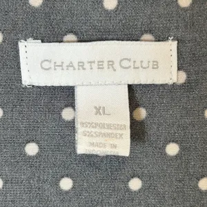 Charter Club Womens Polka Dot Cowl Neck Sleeveless Top Black White XL Stretch thumbnail 4