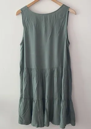 True Craft Green Swing Dress Sleeveless size large thumbnail 5