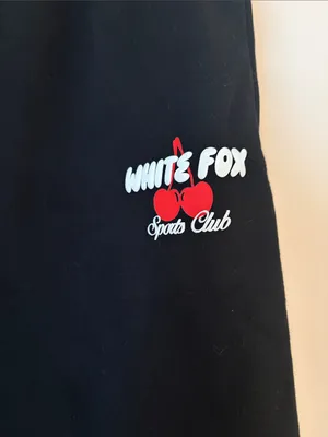 White Fox Sports Club cherry logo black wide leg sweatpants thumbnail 2