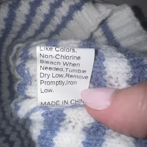 RIHOAS Blue White‎ Stripe Knit Cropped Sweater Short Sleeve Women's Size M thumbnail 8