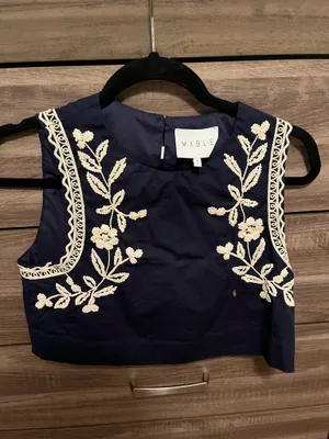 Mable Navy Embroidered Skirt Set thumbnail 5