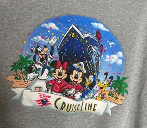STAINED Vintage Disney Cruise Line Crewneck Sweatshirt Character Signatures XL thumbnail 4