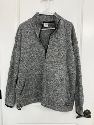 PINK Victoria’s Secret Gray Marled Quarter Zip Pullover Women’s Large thumbnail 3