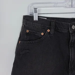 Gap 4"‎ High Rise Stride Short Black Denim Distressed Cotton Festival Size 28/6 thumbnail 2