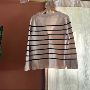 Vince Breton Wool Cashmere Striped Cardigan Sweater V-Neck‎ Button Front Size S thumbnail 6